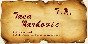Tasa Marković vizit kartica